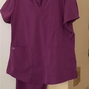 Purple Scrub Top and Pants Set